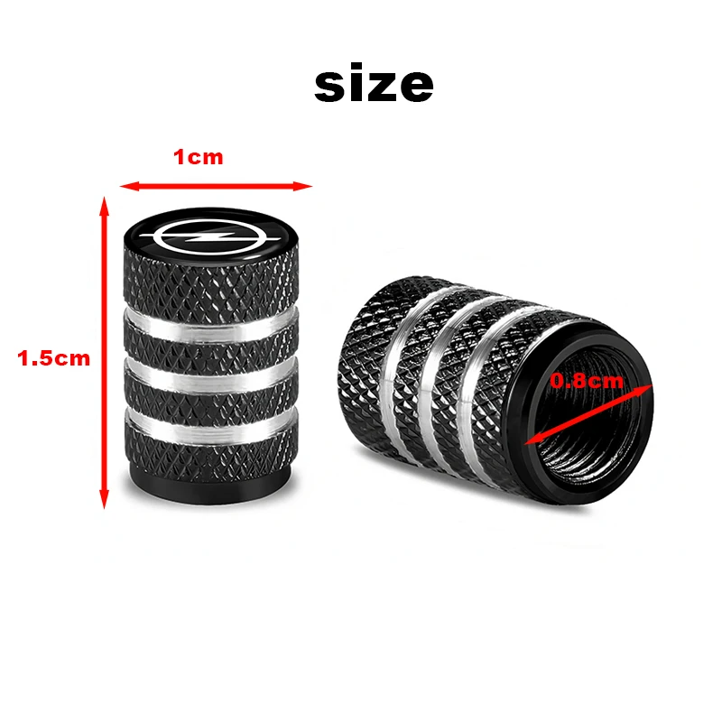 4개입 자동차 타이어 밸브 스템 캡 널링 스타일 타이어 밸브 캡 알루미늄 (오펠 인시그니아, 아스트라, 안타라, 메리바, 자피라, H, G, 코르사 용)