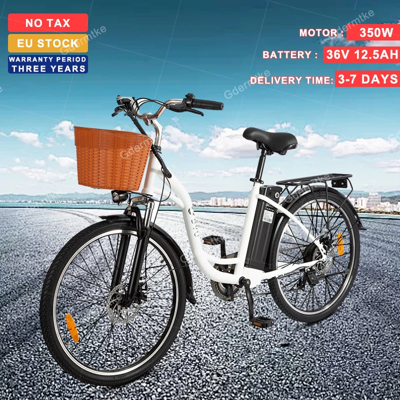 Eu Stock Dyu C6 Ebikes Biciclette Elettriche 350W Motore 36V 12.5Ah Batteria Al Litio Bicicletta Elettrica 26 Pollici Pneumatico Urbano Retro E Bike