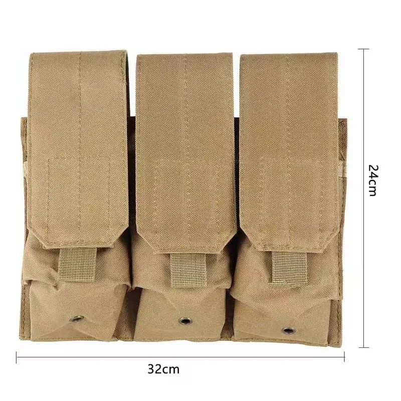Description Picture 2 of itemTriple Molle M4 Magazine Pouch Holder AK AR Rifle Mag Hoster Outdoor Sport Training Hunting Vest Pouches EDC Wasit Pack Bag