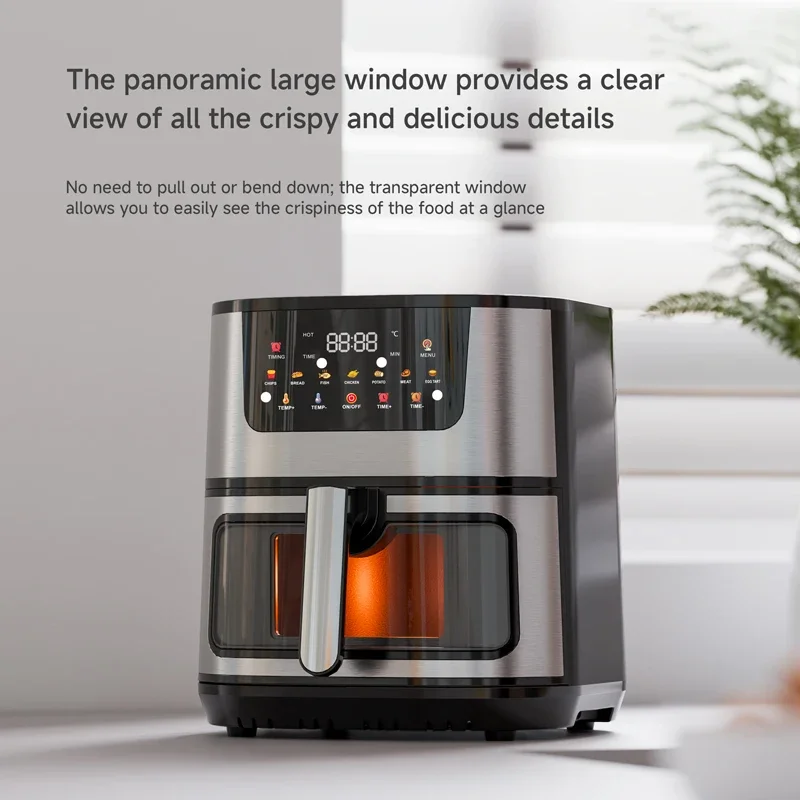 new style visible air fryer 15L stainless steel model high quality luxury style toaster oven oil free easy clean basket 4