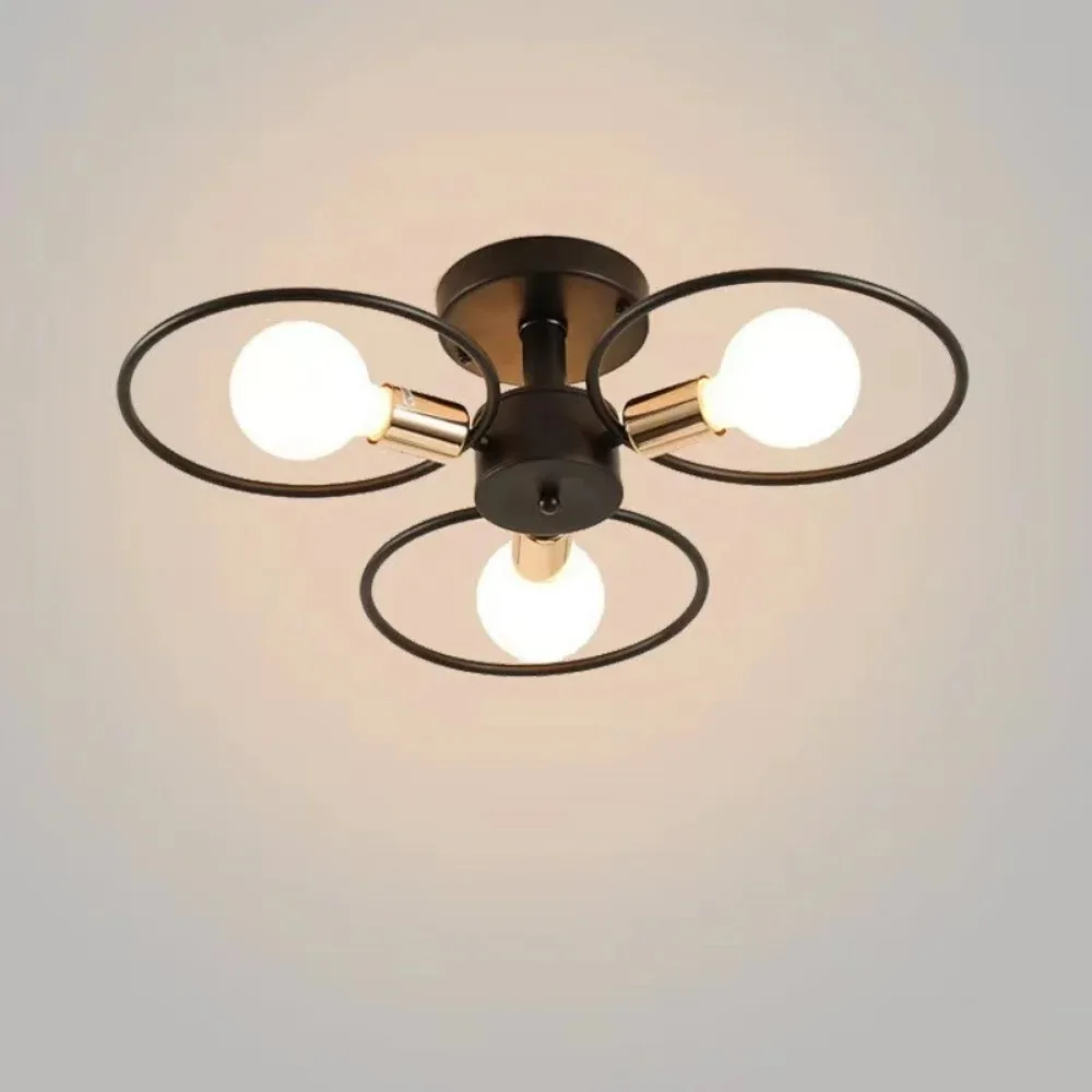 Modern Minimalism Nordic Pendant Lights Simplicity Iron Ceiling Lamp Multiple Heads E27 Chandelier Black Gold Lighting Fixture