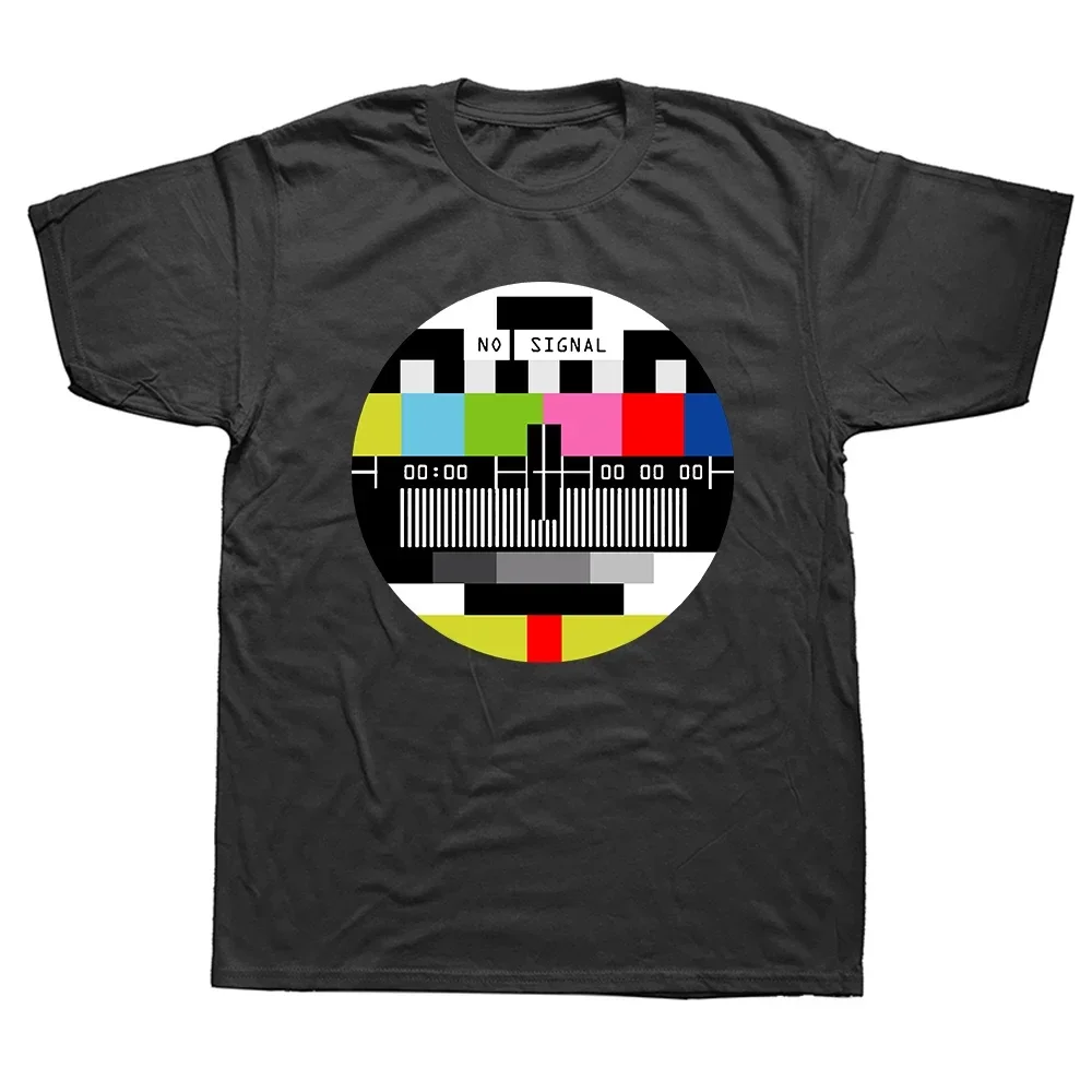 TV ohne Signal druck Herren T-Shirt Hip Hop Stil Streetwear Tops Neuheit Sommer Baumwolle hochwertige Mode T-Shirt
