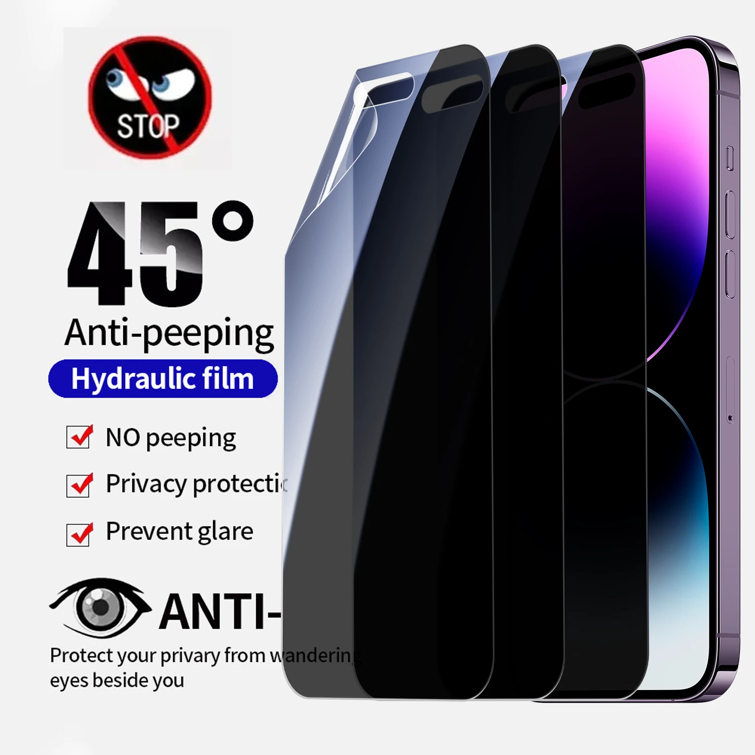 Full Cover Privacy Hydrogel Film Soft TPU Anti-Peeping Screen Protector