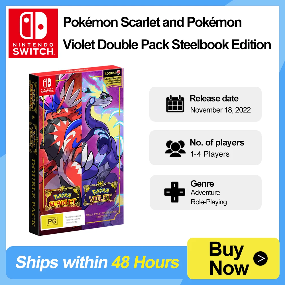 Pokemon Scarlet E Violet Double Pack Steelbook Edition Nintendo Switch Game Deals Scheda Di Gioco Fisica Per Switch Oled Lite