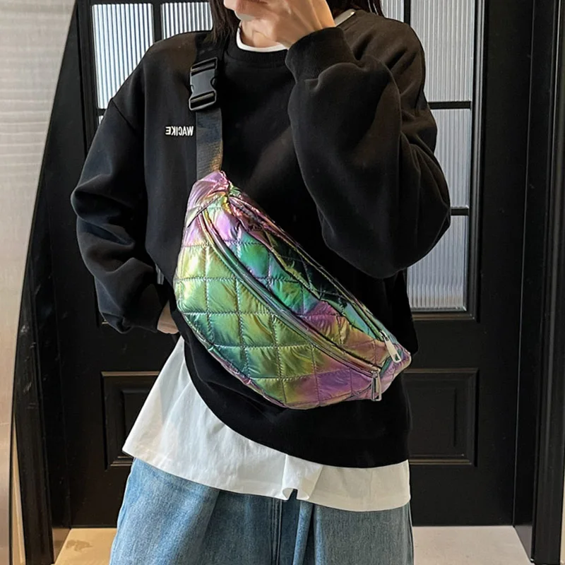 허리 가방 패션 레이저 가슴 팩 전화 지갑 레트로 자수 화니 팩 여성 벨트 가방 캐주얼 쇼핑 어깨 크로스 바디 백