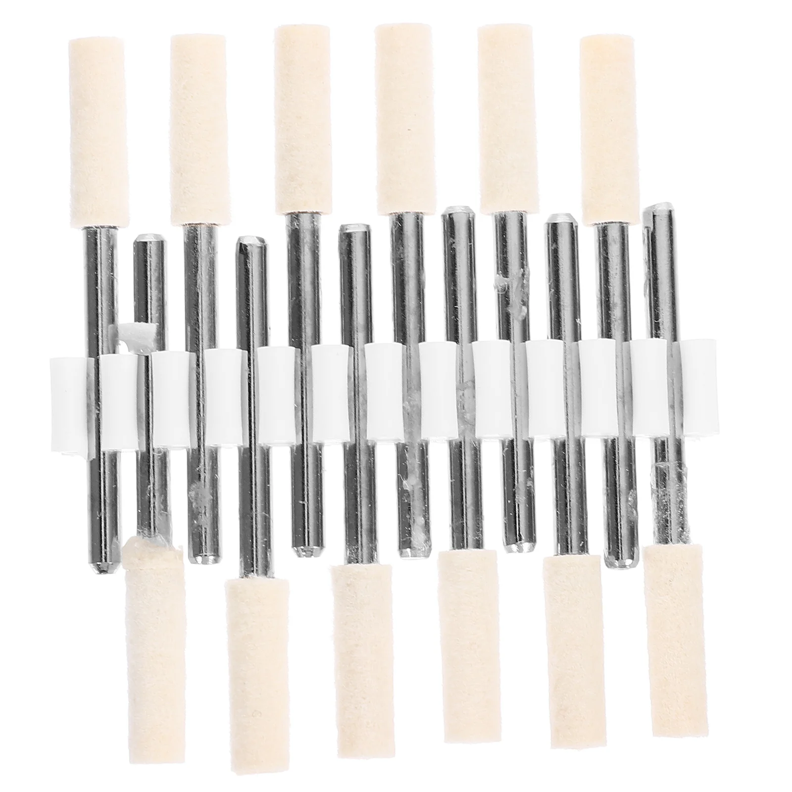 12 Pcs 3mm Wool Felt Polishing Drills Grinding Wheels for Jewelry Plastic Deburring Tools Watch Kit Nail Supplies