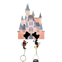 Acrylic Refrigerator Magnet Couple Keychain Hanger Cartoon Key Holder House Key Ring Pendant Anti-Lost Hanger Entry Home Decor 2
