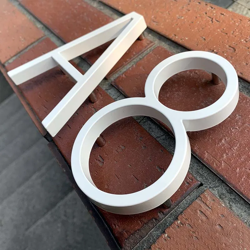 Floating House Numbers Doorplate Letters Metal Address Sign Plate Outdoor Street Door Plaque Number For Home Mailbox 125mm