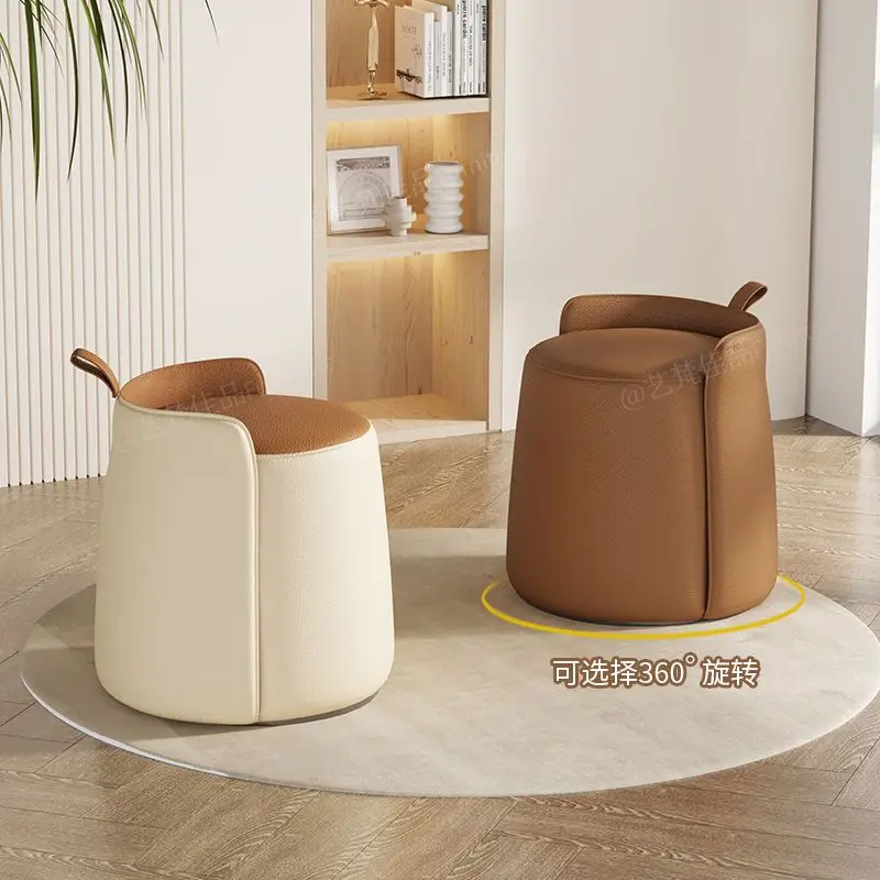 

Luxurious makeup stool simple modern household round stool bedroom online celebrity ins dressing stool shoes stool solid
