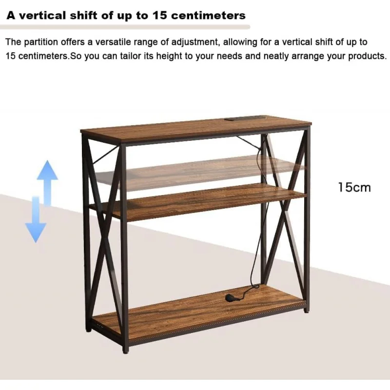 ركن القهوة لطاولة المدخل مع مخرج طاقة لرف التخزين