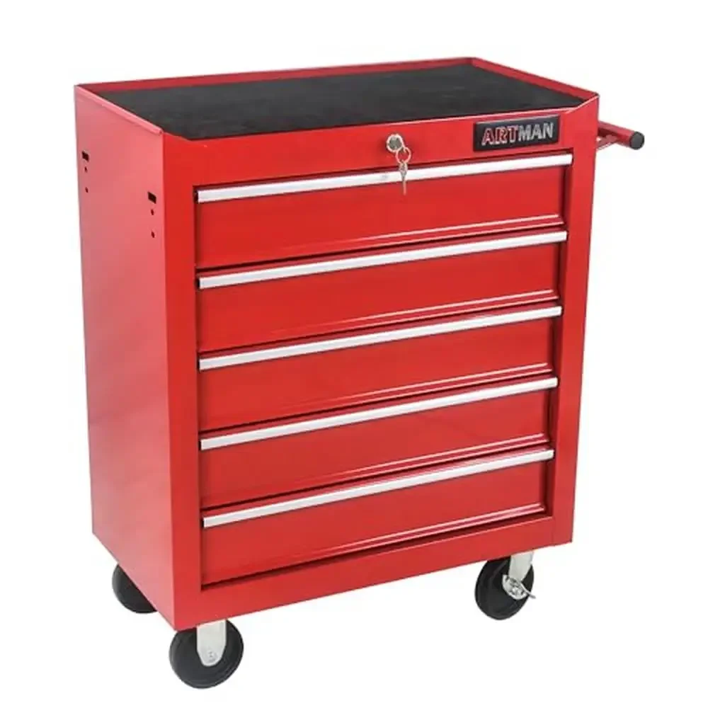 Multi-Functional 5-Drawer Rolling Tool Cart Mechanic Organizer Cabinet 6