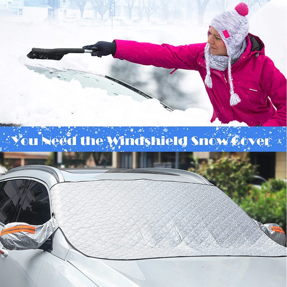 Couverture de neige de voiture pare-brise fenêtre avant antigel artéfact  anti-neige Protection contre le soleil et la pluie en - AliExpress