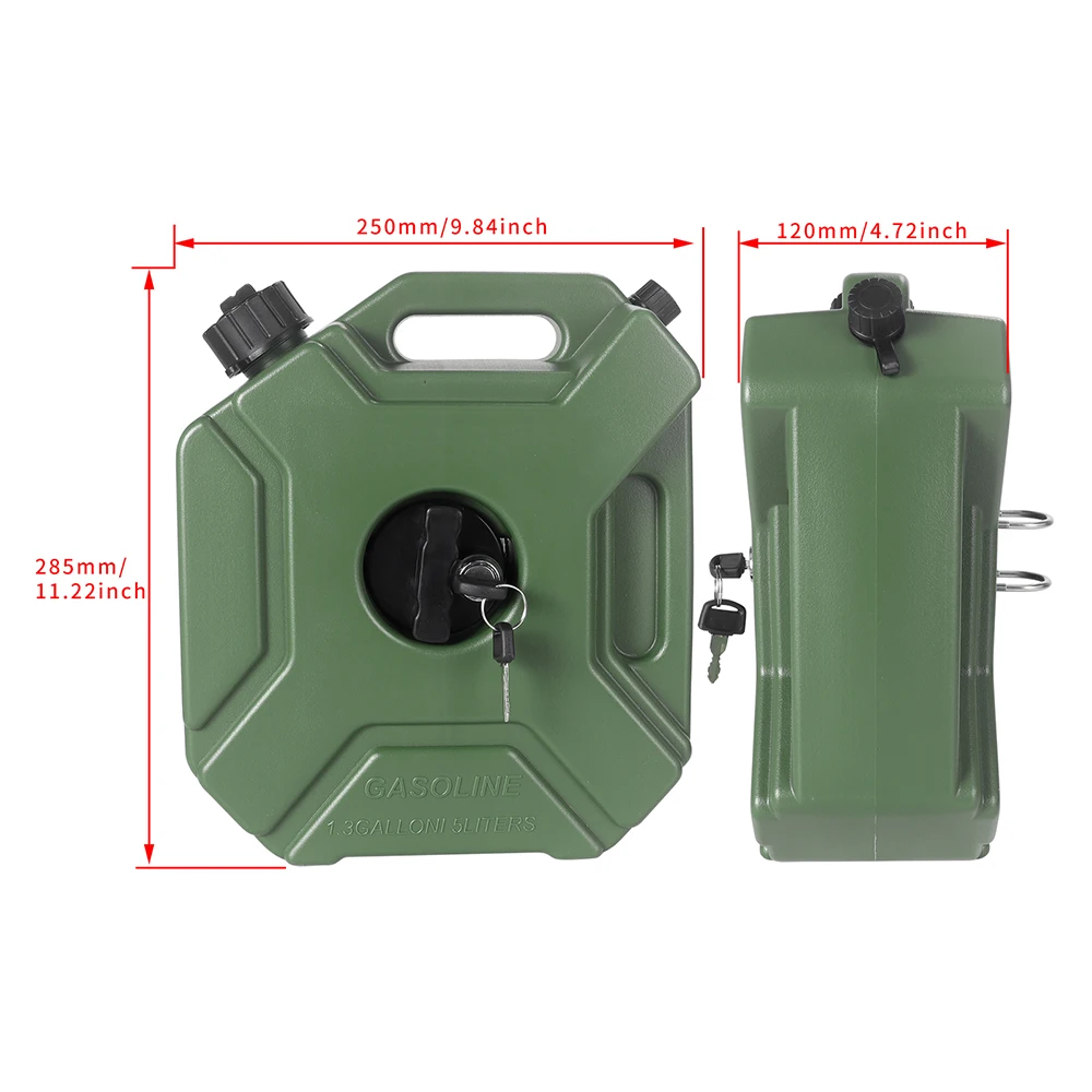 3L/5L Tragbare Kunststoffdosen Gas Kraftstofftank Notfall Backup SUV Motorrad Zubehör Benzin Diesel Lagerung Gastank mit Schloss – Detail 15