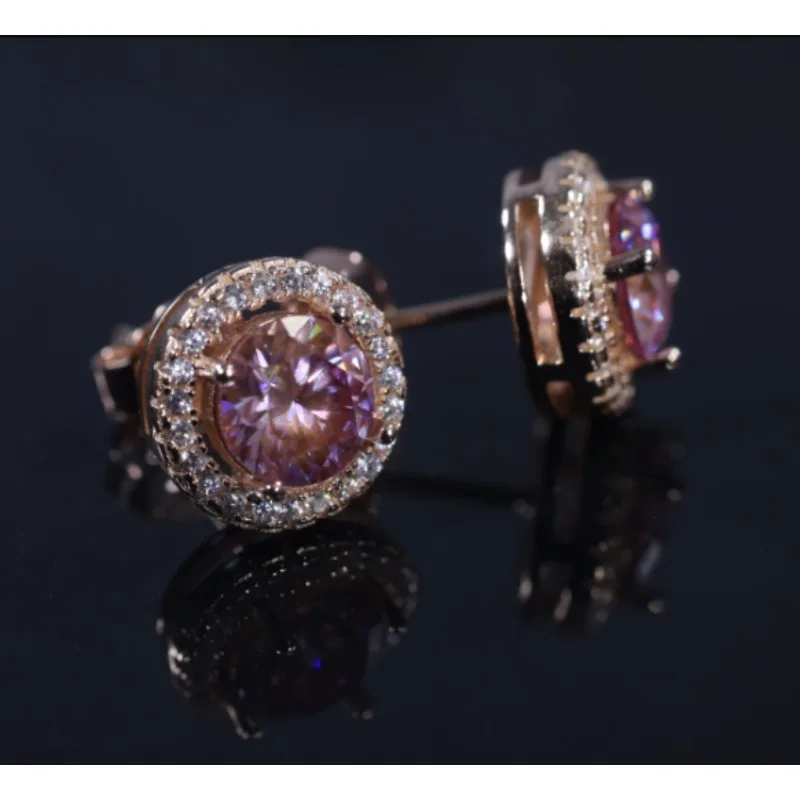100% moissanite halo stud earrings packaging