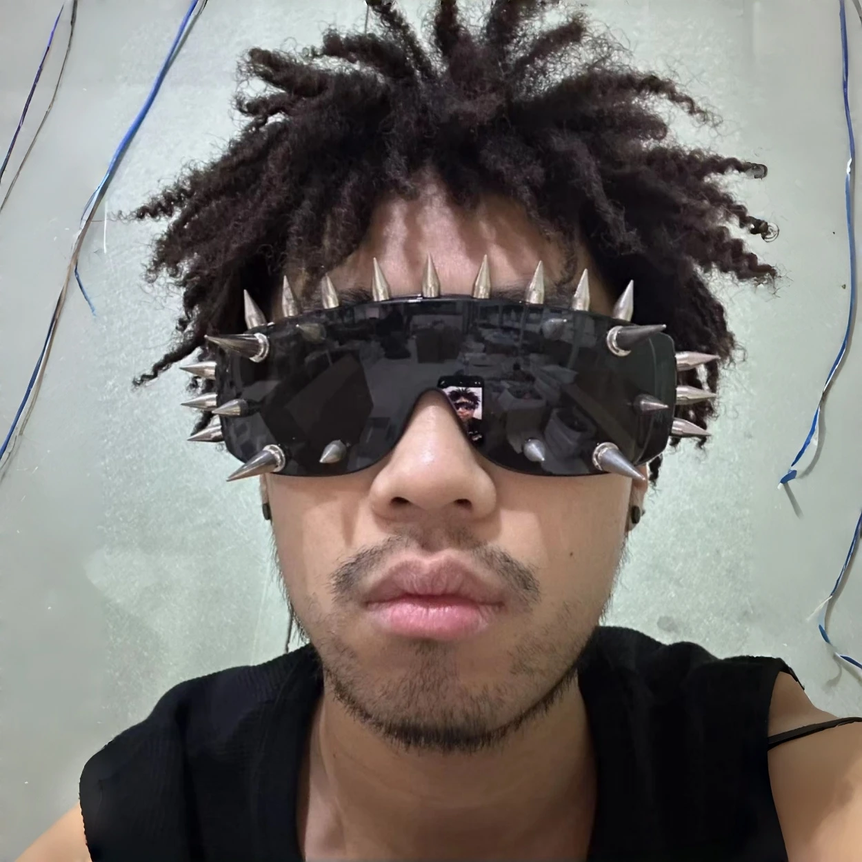 Neue lustige Brille, europäische und amerikanische Teufelsbrille im Cyberpunk-Stil, Partybrille, Modetrend, Street Snap – Detail 2