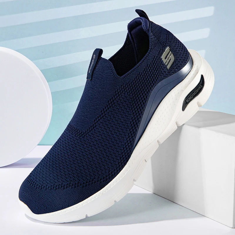 2025 Breathable Mesh Fabric Flyweave Shoes Men Elderly Four Seasons Anti-slip Shoes Men Healthy Step 2