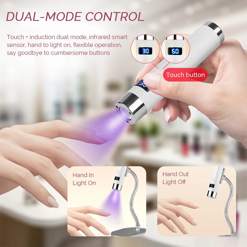 Mini Nail UV LED Dryer Lamp Ai Sensor Rechargeable Cordless Lamp Desktop and Handheld Drying Light Curing Manicure Salon Tools