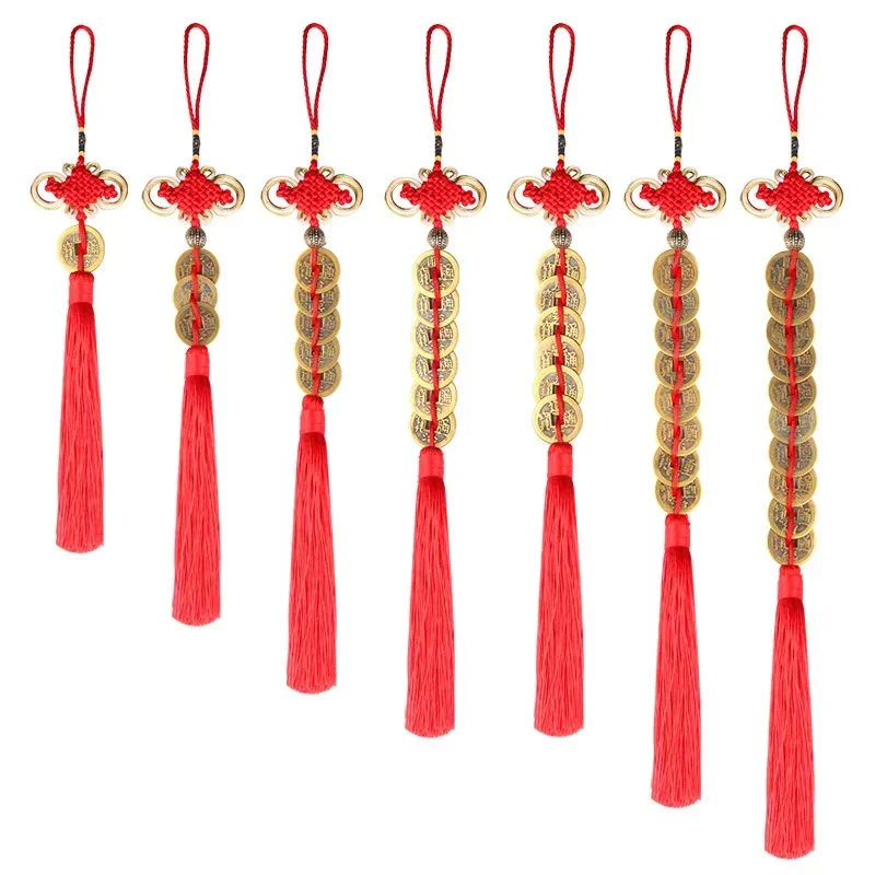 Tassel Fringe Tassel Trim Mini Tassels Bookmark Tassels Silky Floss Tassels Leather Tassels Fluorescent Tassels Tassel Accessories Tassel Decoration Chinese Feng Shui Coins Silk Tassel for Wealth and Success Lucky Copper Coins for Wedding Party Gift
