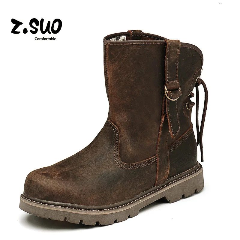 

Мужские мотоциклетные кожаные ботинки в стиле ретро, ботинки мартинсы из воловьей кожи, ботинки в ковбойском стиле для верховой езды