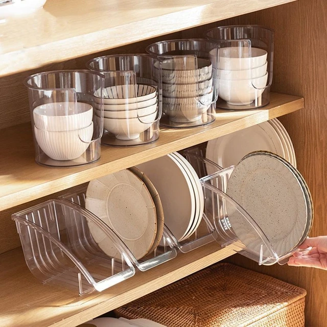 2 Pieces/lot Kitchen Dish Storage Rack Tableware Dish Bowl Self Organizer  Tray Kitchen Cabinet Storage Box - Racks & Holders - AliExpress