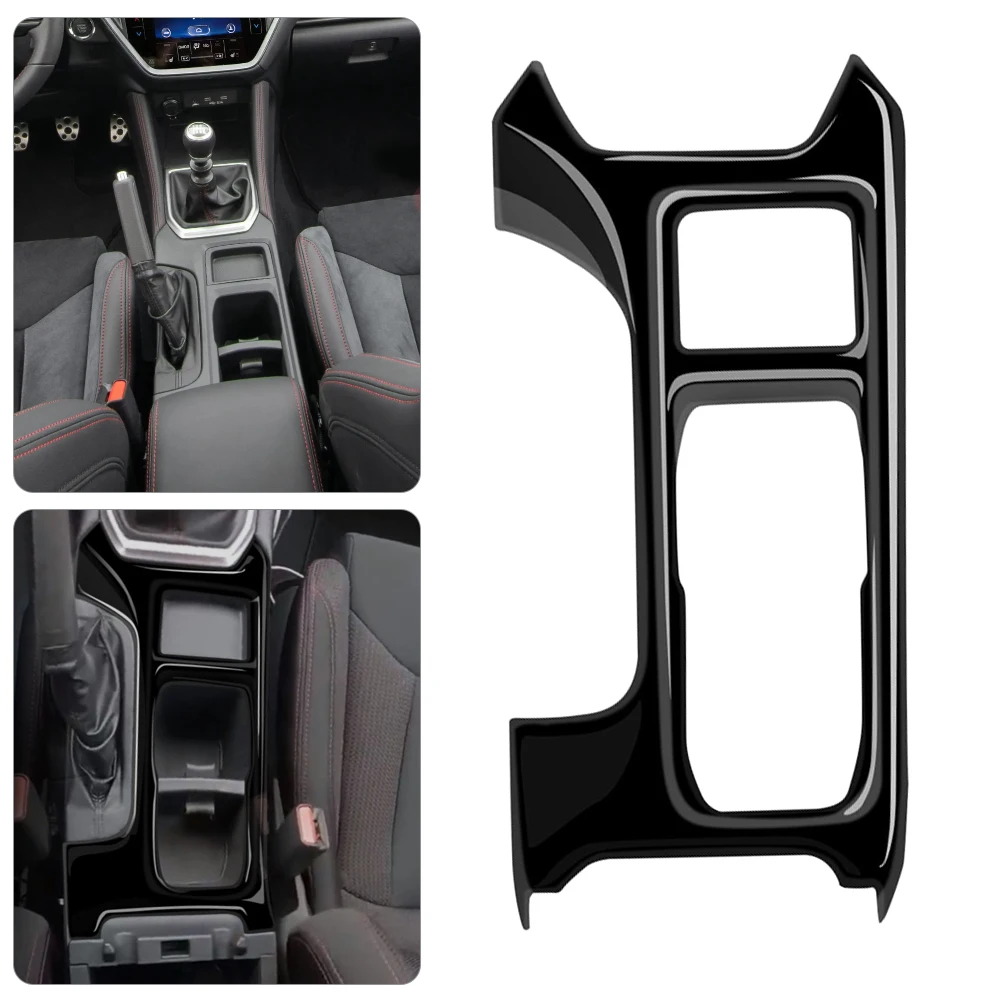 

Gloss Black ABS Car Interior Front Console Gear Shift Water Cup Holder Panel Cover Moulding Trim Fit for Subaru WRX STI 2021 LHD
