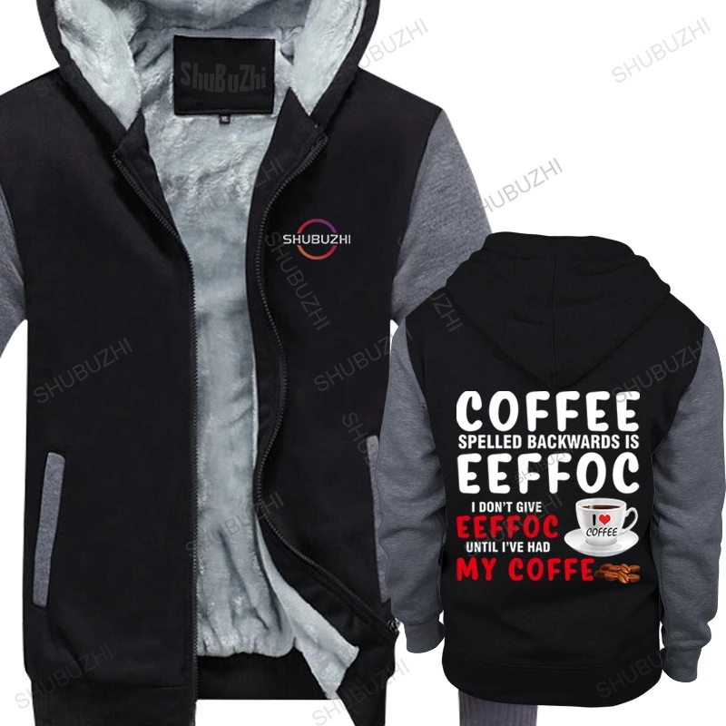 

New fashion fleece hoodie cotton hooded coat COFFEE EEFFOC unisex shubuzhi brand winter hoodies male cotton thick warm jacket