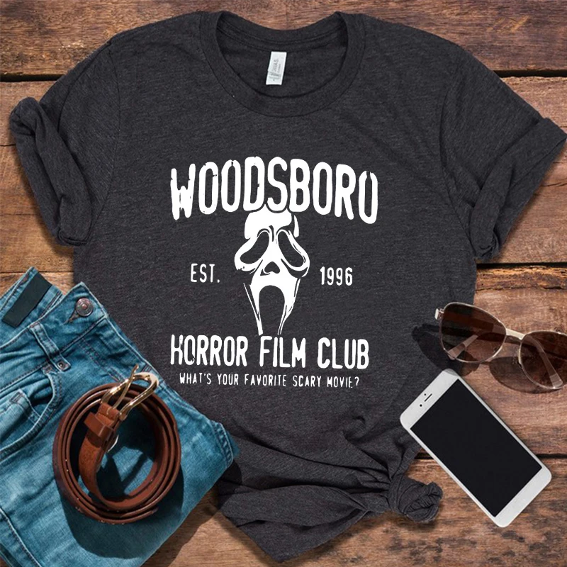 

Horror Film Shirt Skull Halloween Tshirt Harajuku Scream Shirt Horror Movie Shirt Scary Graphic Shirt Gothic Top