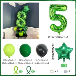 Vibrant Green Pixel Party Balloon Set for Birthday Celebrations (5)