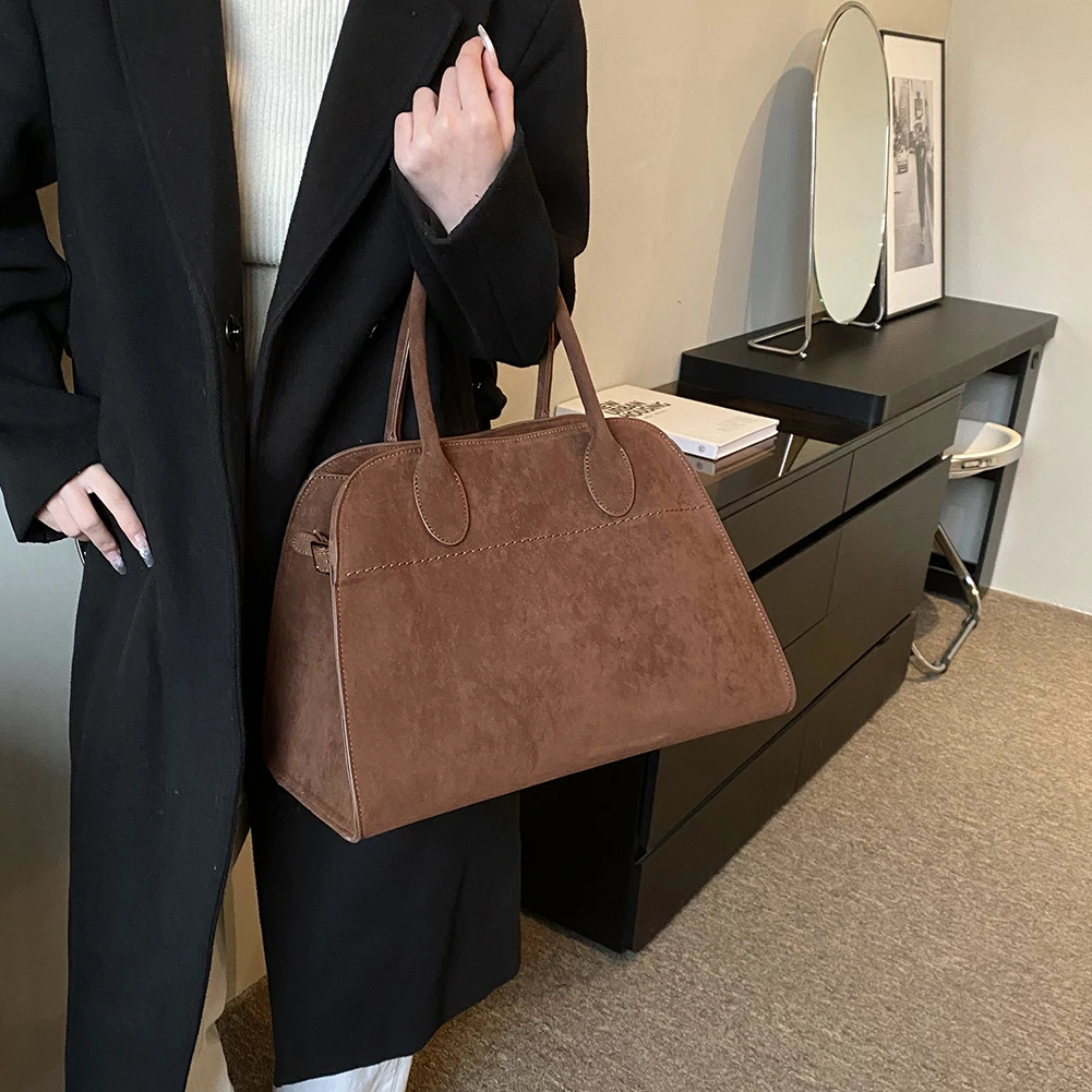 Nuove borse da donna Tote in pelle scamosciata Borsa a tracolla da donna a tracolla retrò di grande capacità Borsa a mano firmata 명품가방_voghion.com