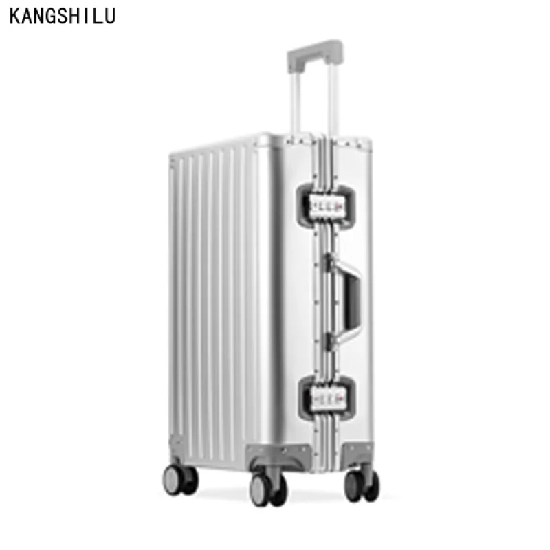 

All-Aluminum Magnesium Alloy Luggage Men's and Women's Universal Wheel Boarding Aluminum Frame Travel suitcases on wheels.