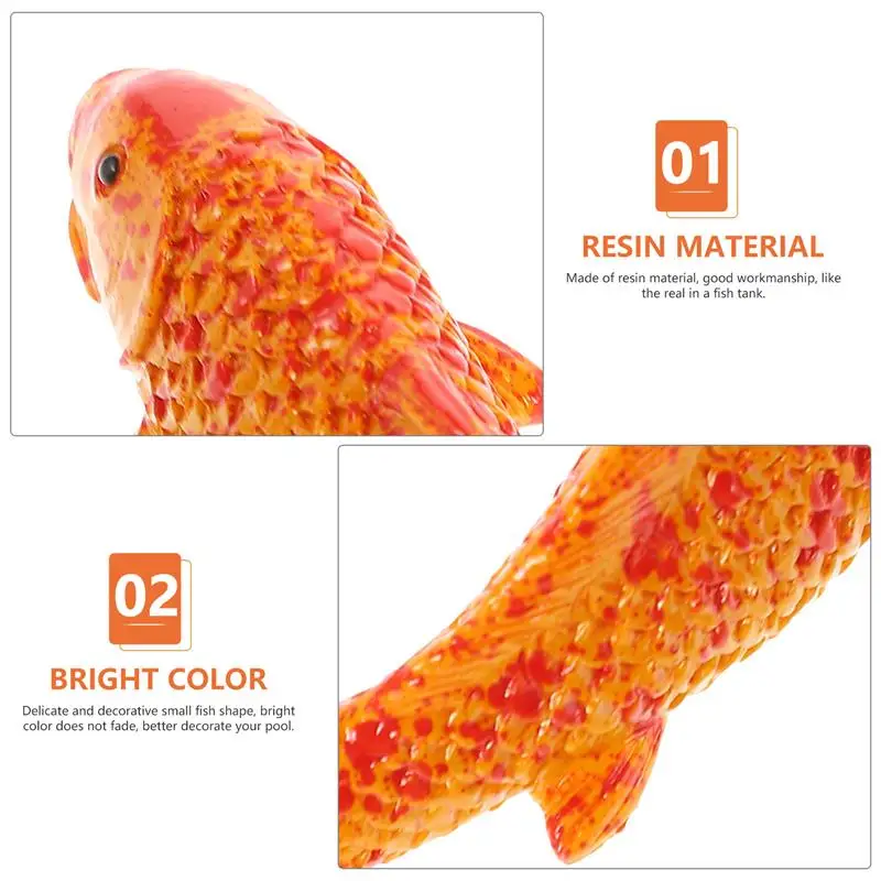 5 Pcs Koi Decorations Toy Small Fish Figurines Aquariums Artificial Goldfish Tank Floating Compact Figure fish tank Neon Lights