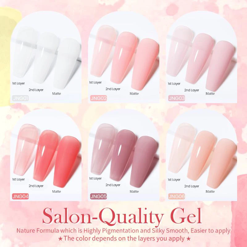 BORN PRETTY PRO 15ml Jelly Nude Gel Nail Polish High Quality Translucent Milky White Nail Gel Varnish Soak Off UV Gel Polish 3