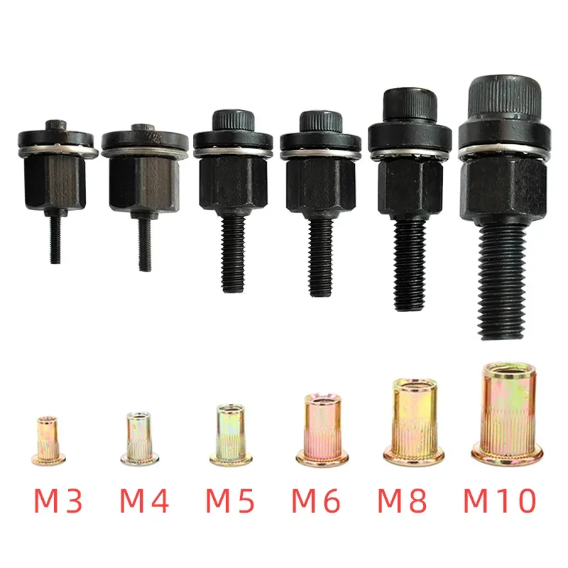 Rivet gun Rivet gun set Rivet nut tool Rivet gun part Rivet Nut Gun Drill Adapter Tool Simple Installation Manual Riveter Hand Rivet Nut Gun Head Set for GunTool