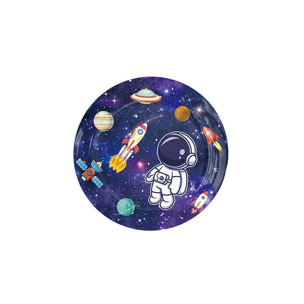 Raum Party Geschirr Weltraum Astronaut Geburtstag Dekoration Tasse Zoll Platte Tischdecke Servietten Banner Für Kinder Liefert – Detail 4