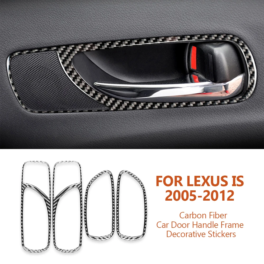 

For Lexus IS IS250 NX200T 300H 2005-2012 Carbon Fiber Car Door Handle Frame Decorative Stickers Auto Interior Accessoriess