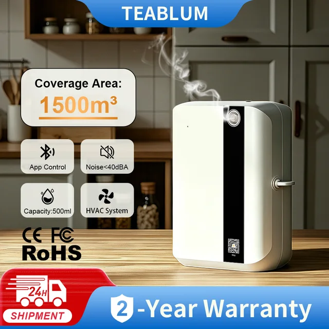 TEABLUM – diffuseur d'arôme 500ML, diffuseur d'huile essentielle Bluetooth pour la maison, parfum d'ambiance, climatisation, oasis aromatique électrique, désodorisant 1