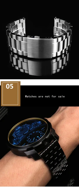 DIESEL ポンチョ DIESEL Watch Strap Band BLACK/ BROWN 22mm 24mm 26mm 28mm