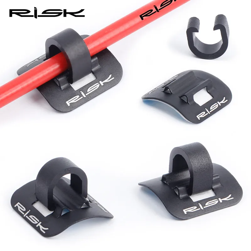 

RISK Bicycle Cables Housing Aluminum Bike Oil Tube Fixed Clips C Shape Brake Shift Guide Clamp Frame Holder Organizer