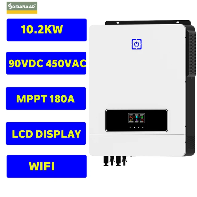 10KW 180A 48VDC to 220VAC Solar Hybrid Inverter Pure Sine Wave MPPT