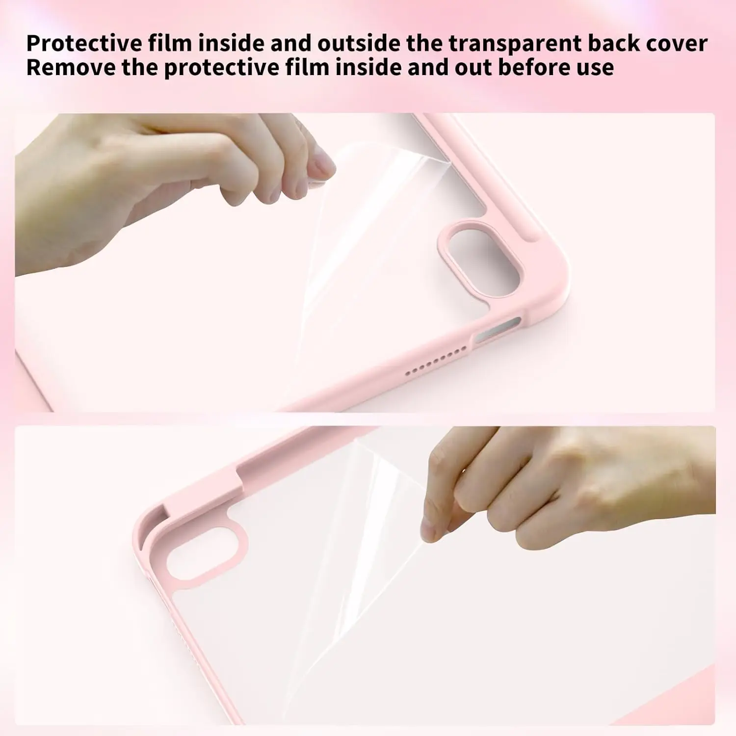 Acrylic Clear Back iPad Case with Tri-Fold Stand & Pencil Holder