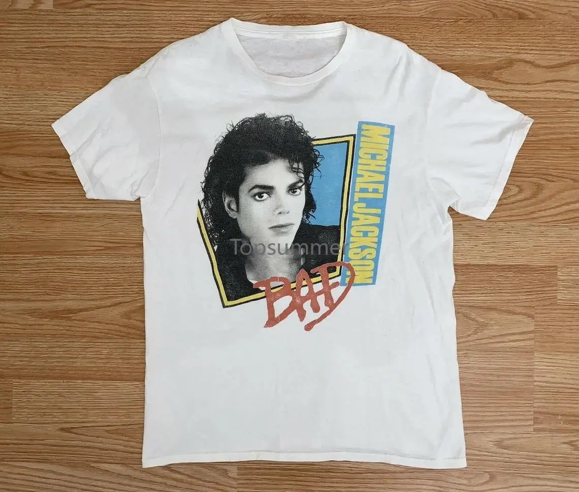 Vintage 1988 Michael Jackson Bad Us Tour T-Shirt Taglia Piccola Rap Tee Concert World Music Pop R & B Five 5 S Prince