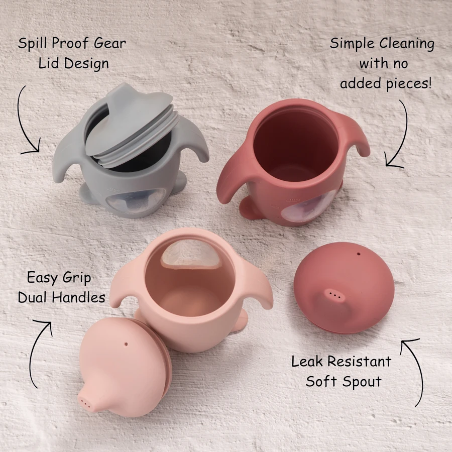 1PCS Toddler Trainer Cup Kids Dining Cup Baby Silicone Transparent Water Bottle With Handle  Milk Cups For Toddlers Baby Stuff 3