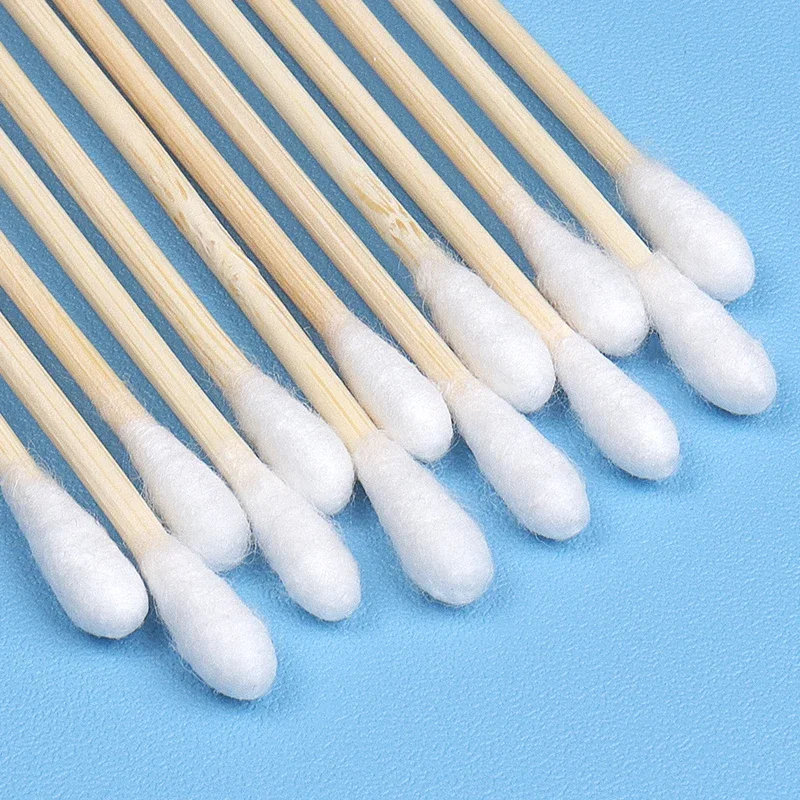 500/1000pcs Double-Headed Wood Cotton Swabs Nose & Ear Cleaning Women's Makeup Tools Lipstick Remover Cotton Tip Sticks