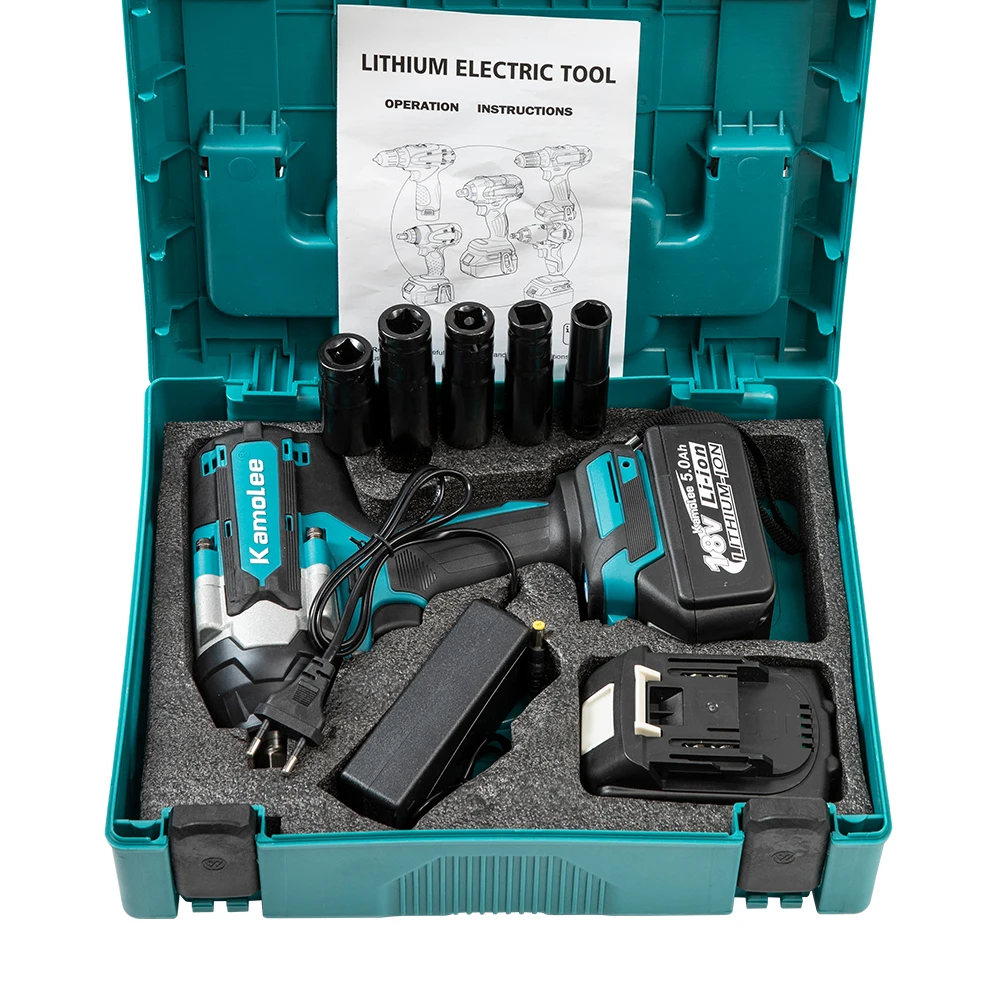 Kamolee DTW700 1800NM Brushless Cordless Impact Wrench 1/2 Speed High Effieiency Durable Auto for Kamolee/Mak 18/21V Battery — view 5