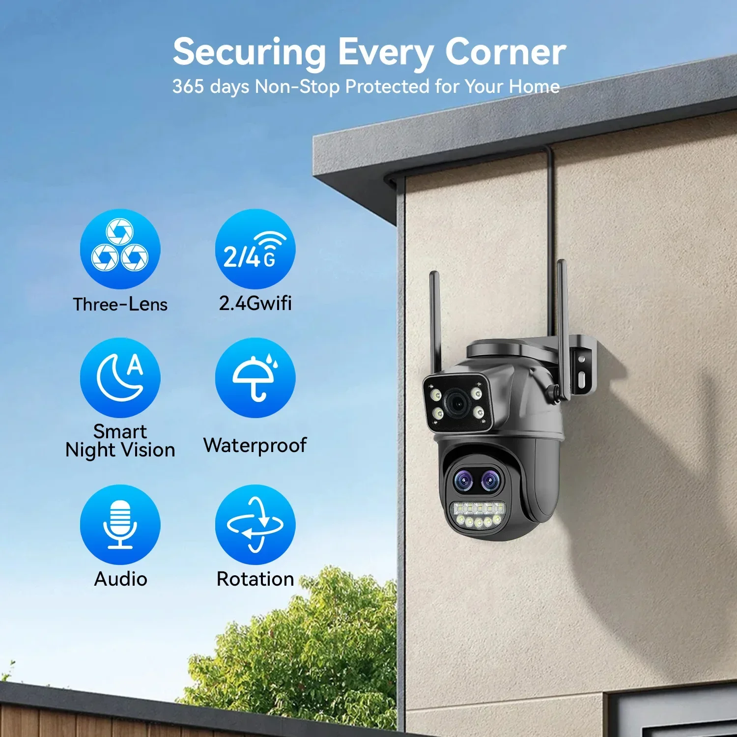 PEGATAH 15MP WiFi Security Camera PTZ Outdoor Dual Screen 10X Zoom Human Detection 10MP Surveillance Video Camera O-Kam Pro 2