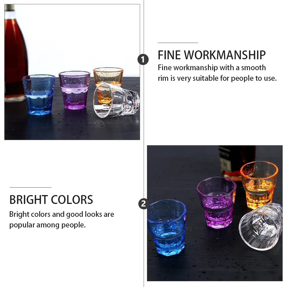 4 Pcs Acrylic Cup Mug Coffee Whiskey Cups Reusable