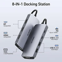 MOKiN 8 in 1 USB C Hub for MacBook Pro Air USB Adapter Multiport Docking Station with 4K Dispaly Port, HDMI, VGA, USB2.0, PD100W 2