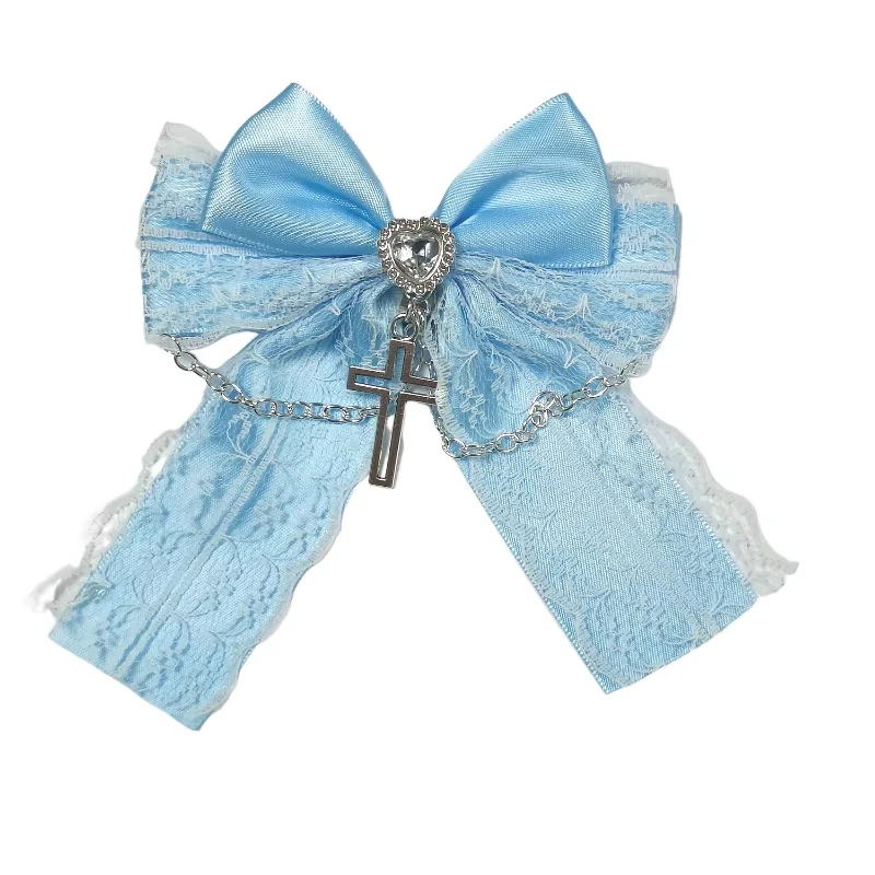 Jirai Kei Mode Haarspange für Mädchen Frauen Harajuku Y2K Schwarz Weiß Haarnadeln Lolita Stil Niedliche Schleife Clips Haarschmuck – Detail 6