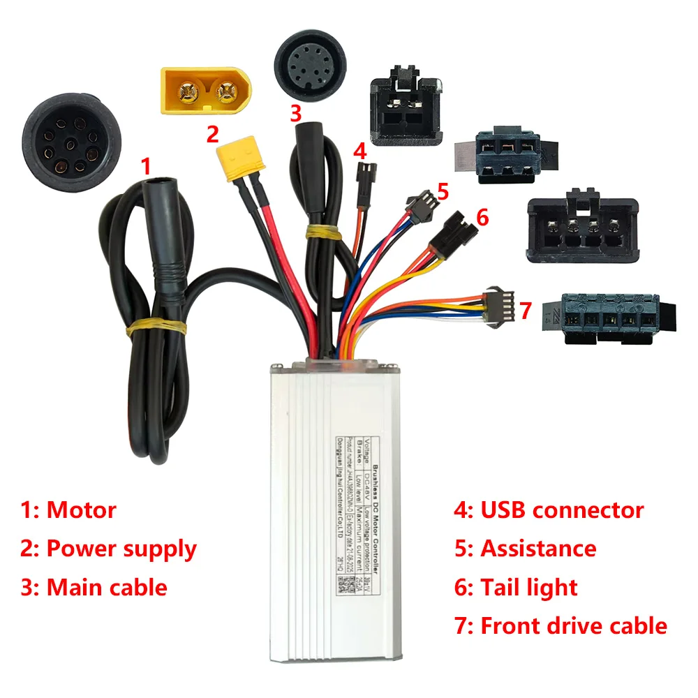 전기 자전거 브러시리스 모터 컨트롤러 JH4AJ3968DZMN-D 48V 25A 전기 스쿠터 속도 부품 MTB 액세서리 속도 컨트롤러