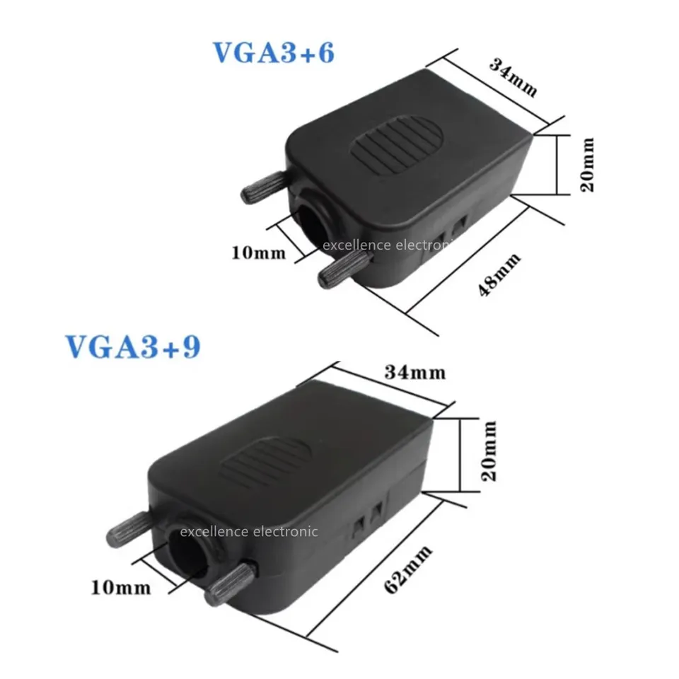 D-SUB VGA DB15 Maschio Femmina 2Row 15 pin Plug Al